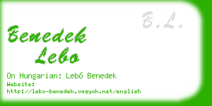 benedek lebo business card
